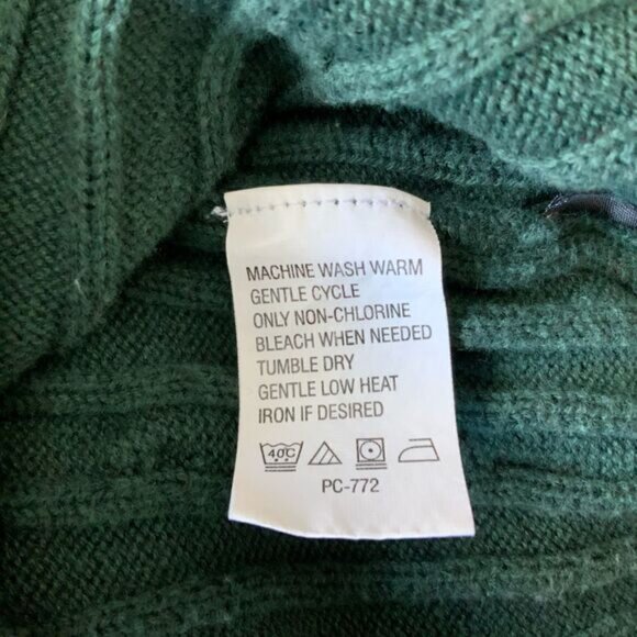 IZOD Cotton Cable-Knit Green Sweater Size M - Picture 4 of 6
